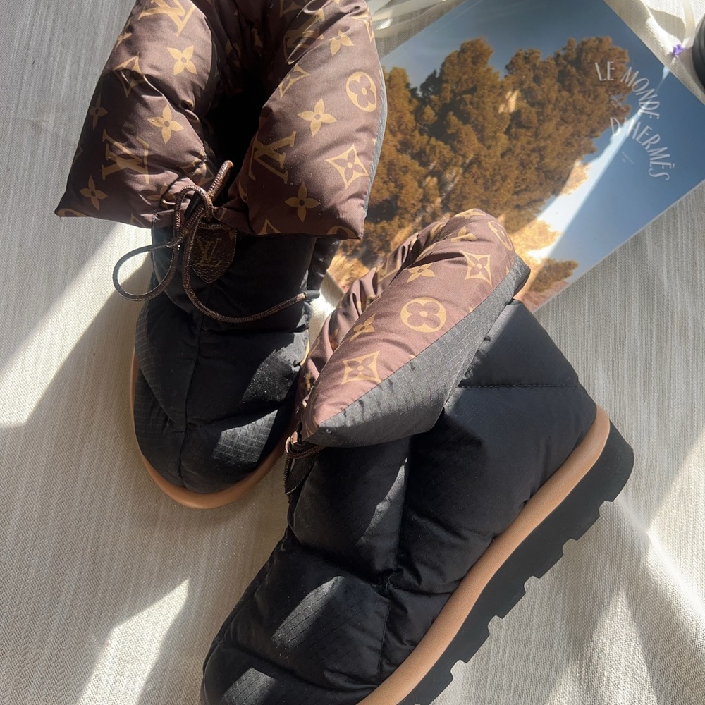 Louis Vuitton Black and Brown Winter Boots